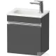 Duravit SIVIDA 40x29,5 cm-es, 1 ajtós alsószekrény króm színű fogantyúval, mosdó és csaptelep nélkül, balos, matt grafit SV4649L10490000