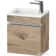 Duravit SIVIDA 40x29,5 cm-es, 1 ajtós alsószekrény króm színű fogantyúval, mosdó és csaptelep nélkül, balos, márványos tölgy SV4649L10550000