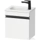Duravit SIVIDA 40x29,5 cm-es, 1 ajtós alsószekrény fekete színű fogantyúval, mosdó és csaptelep nélkül, balos, matt fehér SV4649LBD180000
