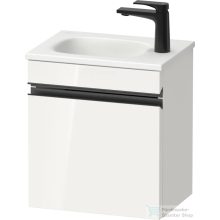   Duravit SIVIDA 40x29,5 cm-es, 1 ajtós alsószekrény fekete színű fogantyúval, mosdó és csaptelep nélkül, balos, fényes fehér SV4649LBD220000