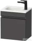 Duravit SIVIDA 40x29,5 cm-es, 1 ajtós alsószekrény fekete színű fogantyúval, mosdó és csaptelep nélkül, balos, matt grafit SV4649LBD490000
