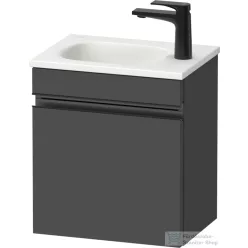   Duravit SIVIDA 40x29,5 cm-es, 1 ajtós alsószekrény fekete színű fogantyúval, mosdó és csaptelep nélkül, balos, matt grafit SV4649LBD490000