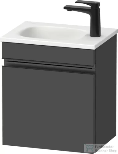 Duravit SIVIDA 40x29,5 cm-es, 1 ajtós alsószekrény fekete színű fogantyúval, mosdó és csaptelep nélkül, balos, matt grafit SV4649LBD490000