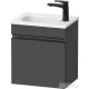 Duravit SIVIDA 40x29,5 cm-es, 1 ajtós alsószekrény fekete színű fogantyúval, mosdó és csaptelep nélkül, balos, matt grafit SV4649LBD490000