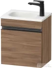 Duravit SIVIDA 40x29,5 cm-es, 1 ajtós alsószekrény fekete színű fogantyúval, mosdó és csaptelep nélkül, balos, matt dió SV4649LBD790000
