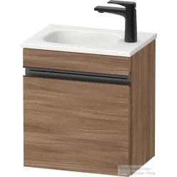   Duravit SIVIDA 40x29,5 cm-es, 1 ajtós alsószekrény fekete színű fogantyúval, mosdó és csaptelep nélkül, balos, matt dió SV4649LBD790000