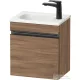 Duravit SIVIDA 40x29,5 cm-es, 1 ajtós alsószekrény fekete színű fogantyúval, mosdó és csaptelep nélkül, balos, matt dió SV4649LBD790000