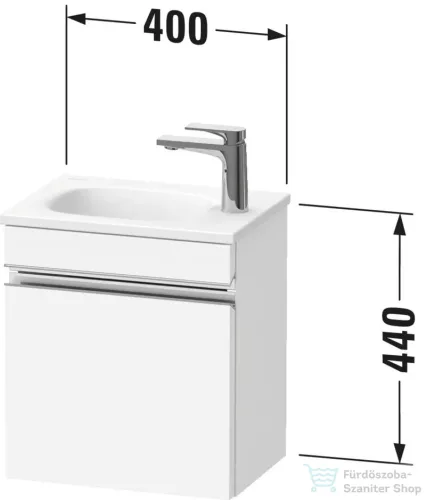 Duravit SIVIDA 40x29,5 cm-es, 1 ajtós alsószekrény fekete színű fogantyúval, mosdó és csaptelep nélkül, balos, matt dió SV4649LBD790000