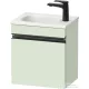 Duravit SIVIDA 40x29,5 cm-es, 1 ajtós alsószekrény fekete színű fogantyúval, mosdó és csaptelep nélkül, balos, matt halványzöld SV4649LBDHH0000