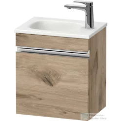   Duravit SIVIDA 40x29,5 cm-es, 1 ajtós alsószekrény króm színű fogantyúval, mosdó és csaptelep nélkül, jobbos, márványos tölgy SV4649R10550000