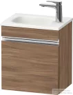 Duravit SIVIDA 40x29,5 cm-es, 1 ajtós alsószekrény króm színű fogantyúval, mosdó és csaptelep nélkül, jobbos, matt dió SV4649R10790000