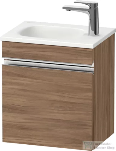Duravit SIVIDA 40x29,5 cm-es, 1 ajtós alsószekrény króm színű fogantyúval, mosdó és csaptelep nélkül, jobbos, matt dió SV4649R10790000