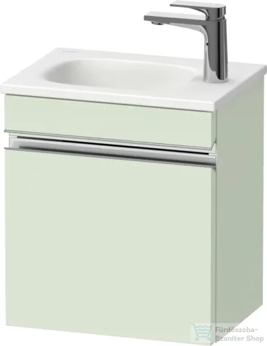 Duravit SIVIDA 40x29,5 cm-es, 1 ajtós alsószekrény króm színű fogantyúval, mosdó és csaptelep nélkül, jobbos, matt halványzöld SV4649R10HH0000