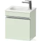 Duravit SIVIDA 40x29,5 cm-es, 1 ajtós alsószekrény króm színű fogantyúval, mosdó és csaptelep nélkül, jobbos, matt halványzöld SV4649R10HH0000