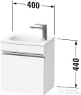 Duravit SIVIDA 40x29,5 cm-es, 1 ajtós alsószekrény króm színű fogantyúval, mosdó és csaptelep nélkül, jobbos, matt halványzöld SV4649R10HH0000