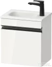 Duravit SIVIDA 40x29,5 cm-es, 1 ajtós alsószekrény fekete színű fogantyúval, mosdó és csaptelep nélkül, jobbos, fényes fehér SV4649RBD220000
