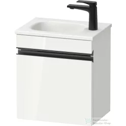   Duravit SIVIDA 40x29,5 cm-es, 1 ajtós alsószekrény fekete színű fogantyúval, mosdó és csaptelep nélkül, jobbos, fényes fehér SV4649RBD220000