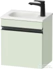 Duravit SIVIDA 40x29,5 cm-es, 1 ajtós alsószekrény fekete színű fogantyúval, mosdó és csaptelep nélkül, jobbos, matt halványzöld SV4649RBDHH0000