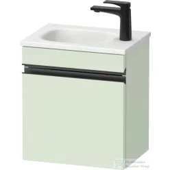   Duravit SIVIDA 40x29,5 cm-es, 1 ajtós alsószekrény fekete színű fogantyúval, mosdó és csaptelep nélkül, jobbos, matt halványzöld SV4649RBDHH0000