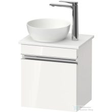   Duravit SIVIDA 40x29,5 cm-es, 1 ajtós alsószekrény króm színű fogantyúval, pult, mosdó és csaptelep nélkül, balos, fényes fehér SV4656L10220000