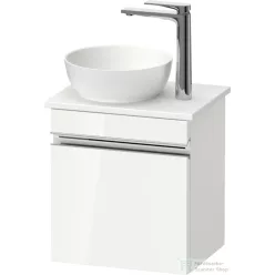   Duravit SIVIDA 40x29,5 cm-es, 1 ajtós alsószekrény króm színű fogantyúval, pult, mosdó és csaptelep nélkül, balos, fényes fehér SV4656L10220000