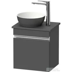   Duravit SIVIDA 40x29,5 cm-es, 1 ajtós alsószekrény króm színű fogantyúval, pult, mosdó és csaptelep nélkül, balos, matt grafit SV4656L10490000