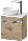 Duravit SIVIDA 40x29,5 cm-es, 1 ajtós alsószekrény króm színű fogantyúval, pult, mosdó és csaptelep nélkül, balos, márványos tölgy SV4656L10550000