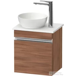   Duravit SIVIDA 40x29,5 cm-es, 1 ajtós alsószekrény króm színű fogantyúval, pult, mosdó és csaptelep nélkül, balos, matt dió SV4656L10790000