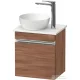 Duravit SIVIDA 40x29,5 cm-es, 1 ajtós alsószekrény króm színű fogantyúval, pult, mosdó és csaptelep nélkül, balos, matt dió SV4656L10790000