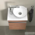 Duravit SIVIDA 40x29,5 cm-es, 1 ajtós alsószekrény króm színű fogantyúval, pult, mosdó és csaptelep nélkül, balos, matt dió SV4656L10790000