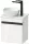 Duravit SIVIDA 40x29,5 cm-es, 1 ajtós alsószekrény fekete színű fogantyúval, pult, mosdó és csaptelep nélkül, balos, fényes fehér SV4656LBD220000