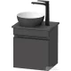 Duravit SIVIDA 40x29,5 cm-es, 1 ajtós alsószekrény fekete színű fogantyúval, pult, mosdó és csaptelep nélkül, balos, matt grafit SV4656LBD490000