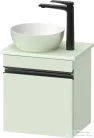 Duravit SIVIDA 40x29,5 cm-es, 1 ajtós alsószekrény fekete színű fogantyúval, pult, mosdó és csaptelep nélkül, balos, matt halványzöld SV4656LBDHH0000