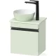 Duravit SIVIDA 40x29,5 cm-es, 1 ajtós alsószekrény fekete színű fogantyúval, pult, mosdó és csaptelep nélkül, balos, matt halványzöld SV4656LBDHH0000