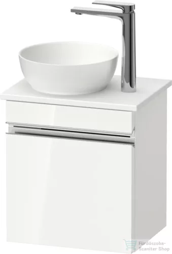 Duravit SIVIDA 40x29,5 cm-es, 1 ajtós alsószekrény króm színű fogantyúval, pult, mosdó és csaptelep nélkül, jobbos, fényes fehér SV4656R10220000