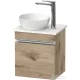 Duravit SIVIDA 40x29,5 cm-es, 1 ajtós alsószekrény króm színű fogantyúval, pult, mosdó és csaptelep nélkül, jobbos, márványos tölgy SV4656R10550000