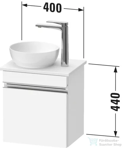 Duravit SIVIDA 40x29,5 cm-es, 1 ajtós alsószekrény króm színű fogantyúval, pult, mosdó és csaptelep nélkül, jobbos, márványos tölgy SV4656R10550000