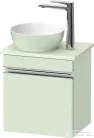 Duravit SIVIDA 40x29,5 cm-es, 1 ajtós alsószekrény króm színű fogantyúval, pult, mosdó és csaptelep nélkül, jobbos, matt halványzöld SV4656R10HH0000