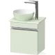 Duravit SIVIDA 40x29,5 cm-es, 1 ajtós alsószekrény króm színű fogantyúval, pult, mosdó és csaptelep nélkül, jobbos, matt halványzöld SV4656R10HH0000