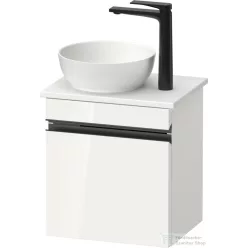   Duravit SIVIDA 40x29,5 cm-es, 1 ajtós alsószekrény fekete színű fogantyúval, pult, mosdó és csaptelep nélkül, jobbos, fényes fehér SV4656RBD220000