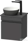 Duravit SIVIDA 40x29,5 cm-es, 1 ajtós alsószekrény fekete színű fogantyúval, pult, mosdó és csaptelep nélkül, jobbos, matt grafit SV4656RBD490000