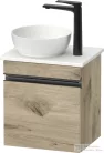 Duravit SIVIDA 40x29,5 cm-es, 1 ajtós alsószekrény fekete színű fogantyúval, pult, mosdó és csaptelep nélkül, jobbos, márványos tölgy SV4656RBD550000