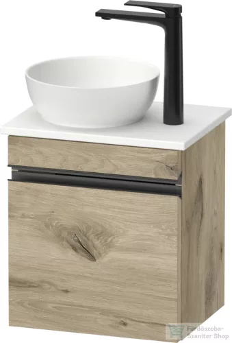 Duravit SIVIDA 40x29,5 cm-es, 1 ajtós alsószekrény fekete színű fogantyúval, pult, mosdó és csaptelep nélkül, jobbos, márványos tölgy SV4656RBD550000