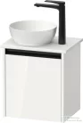 Duravit SIVIDA 40x32,5 cm-es, 1 ajtós alsószekrény fekete színű fogantyúval, pult, mosdó és csaptelep nélkül, balos, fényes fehér SV6973L22220000
