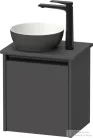 Duravit SIVIDA 40x32,5 cm-es, 1 ajtós alsószekrény fekete színű fogantyúval, pult, mosdó és csaptelep nélkül, balos, matt grafit SV6973L49490000