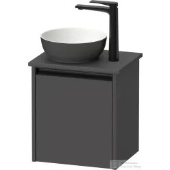   Duravit SIVIDA 40x32,5 cm-es, 1 ajtós alsószekrény fekete színű fogantyúval, pult, mosdó és csaptelep nélkül, balos, matt grafit SV6973L49490000