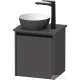 Duravit SIVIDA 40x32,5 cm-es, 1 ajtós alsószekrény fekete színű fogantyúval, pult, mosdó és csaptelep nélkül, balos, matt grafit SV6973L49490000