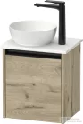 Duravit SIVIDA 40x32,5 cm-es, 1 ajtós alsószekrény fekete színű fogantyúval, pult, mosdó és csaptelep nélkül, balos, márványos tölgy SV6973L55550000