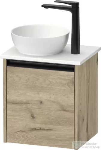 Duravit SIVIDA 40x32,5 cm-es, 1 ajtós alsószekrény fekete színű fogantyúval, pult, mosdó és csaptelep nélkül, balos, márványos tölgy SV6973L55550000