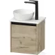 Duravit SIVIDA 40x32,5 cm-es, 1 ajtós alsószekrény fekete színű fogantyúval, pult, mosdó és csaptelep nélkül, balos, márványos tölgy SV6973L55550000